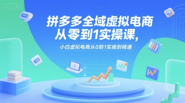 拼多多全域虚拟电商从零到1实操课，小白虚拟电商从0到1实操到精通-百货大全