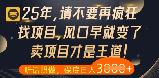 什么？25年你还在疯狂找项目做，醒醒吧，看完这些你全都懂了【揭秘】-百货大全
