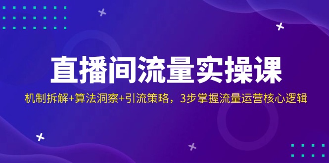 直播间流量实操课：机制拆解+算法洞察+引流策略，3步掌握流量运营核心逻辑-百货大全