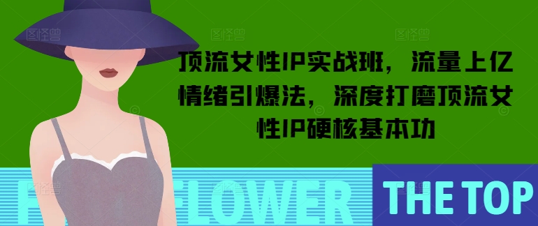 顶流女性IP实战班，流量上亿情绪引爆法，深度打磨顶流女性IP硬核基本功-百货大全