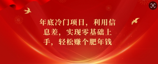 年底冷门项目，利用信息差，实现零基础上手，轻松赚个肥年钱【揭秘】-百货大全