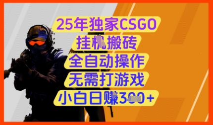 25年独家CSGO挂G搬砖，全自动操作，无需打游戏，小白日入3张+【揭秘】-百货大全