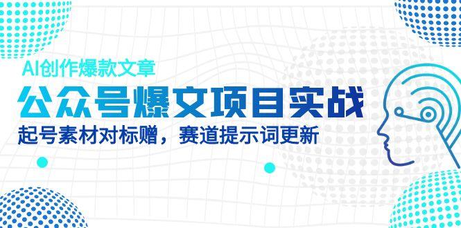 公众号爆文项目实战，AI创作爆款文章，起号素材对标赠(附赛道AI提示词-百货大全