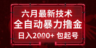 六月最新技术全自动暴力撸金，稳定日入2k+包起号，长期稳定【揭秘】-百货大全