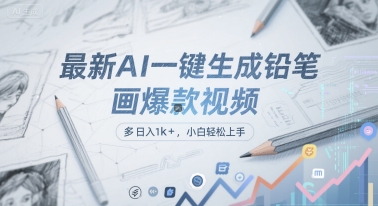 最新AI一键生成铅笔画爆款视频，多平台分发，日 入1k+，小白轻松上手【揭秘】-百货大全