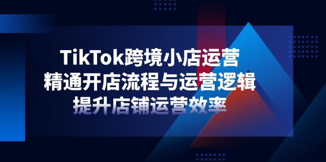 TikTok跨境小店运营，精通开店流程与运营逻辑，提升店铺运营效率-百货大全