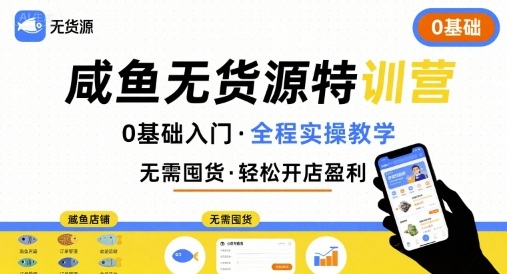 无货源特训营，0基础带你玩转咸鱼无货源-百货大全