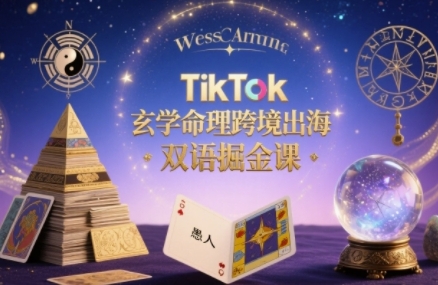 TikTok玄学命理跨境出海双语掘金课，手把手教你用命理知识精准直击海外用户痛点-百货大全