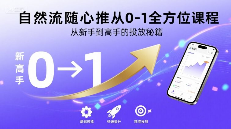 自然流随心推从0-1全方位课程，从新手到高手的投放秘籍-百货大全