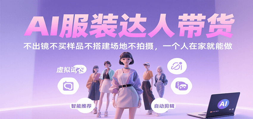AI服装达人带货，不出镜不买样品不搭建场地不拍摄，一个人在家就能做-百货大全