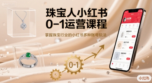 珠宝人小红书0-1运营课程，掌握珠宝行业的小红书多种账号玩法-百货大全