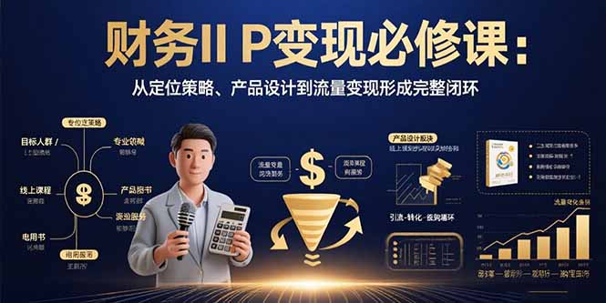 财务IP变现必修课：从定位策略、产品设计到流量变现形成完整闭环-百货大全