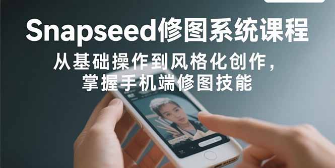 Snapseed修图系统课程：从基础操作到风格化创作，掌握手机端修图技能-百货大全
