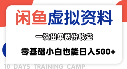 闲鱼虚拟资料新变现玩法，信息差项目，一次出单两份收益，无需囤货，可批量矩阵，零基础小白也能日入多张-百货大全