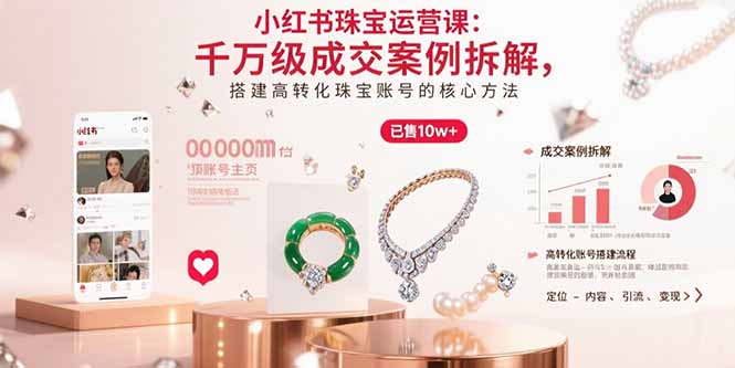 小红书珠宝运营课：千万级成交案例拆解，搭建高转化珠宝账号的核心方法-百货大全