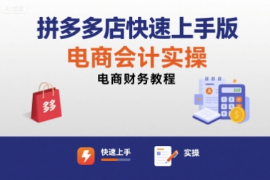 拼多多店快速上手版电商会计实操-电商财务教程-百货大全