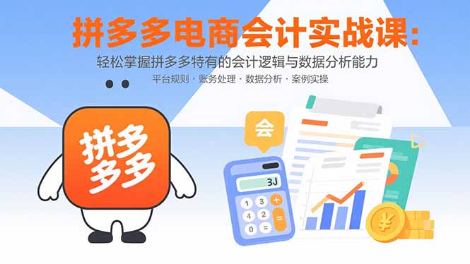 拼多多电商会计实战课：轻松掌握拼多多特有的会计逻辑与数据分析能力-百货大全