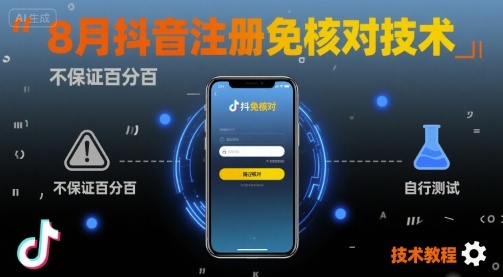 8月抖音注册免核对技术，不保证百分百，自测-百货大全