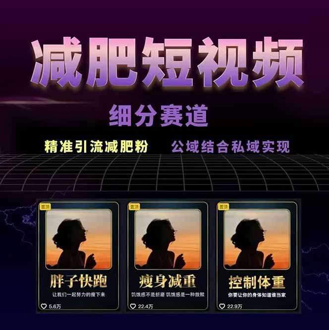 图片[1]-减肥短视频赛道运营课：素材准备-视频制作-引流变现全流程 (附素材-百货大全