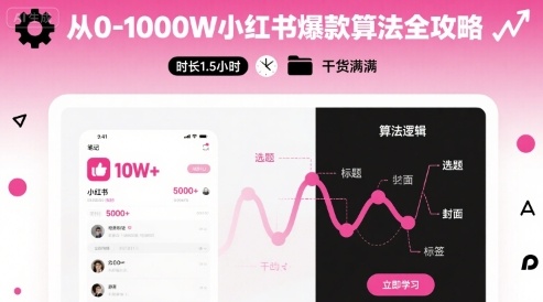 从0-1000W小红书爆款算法全攻略，时长1.5小时，干货满满-百货大全