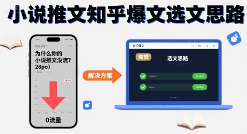 为什么你的小说推文没流量？小说推文知乎爆文选文思路-百货大全
