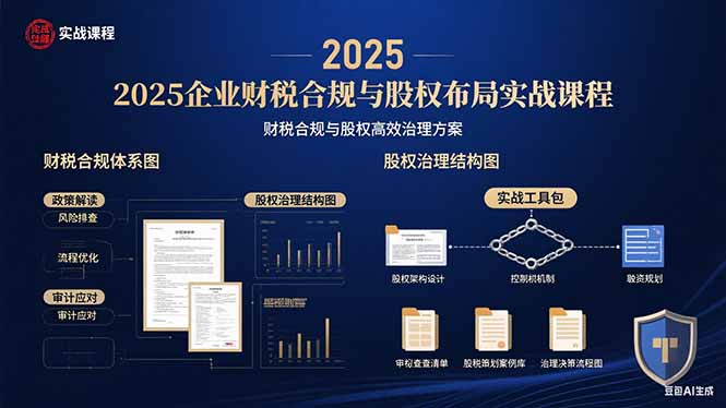 2025企业财税合规与股权布局的实战课程：财税合规与股权高效治理方案-百货大全