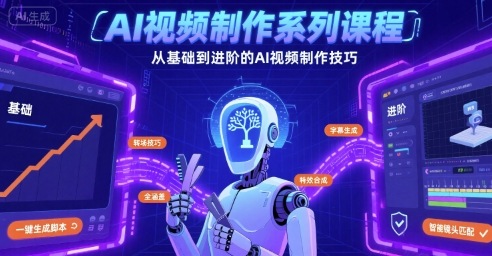 AI视频制作系列课程，从基础到进阶的AI视频制作技巧全涵盖-百货大全