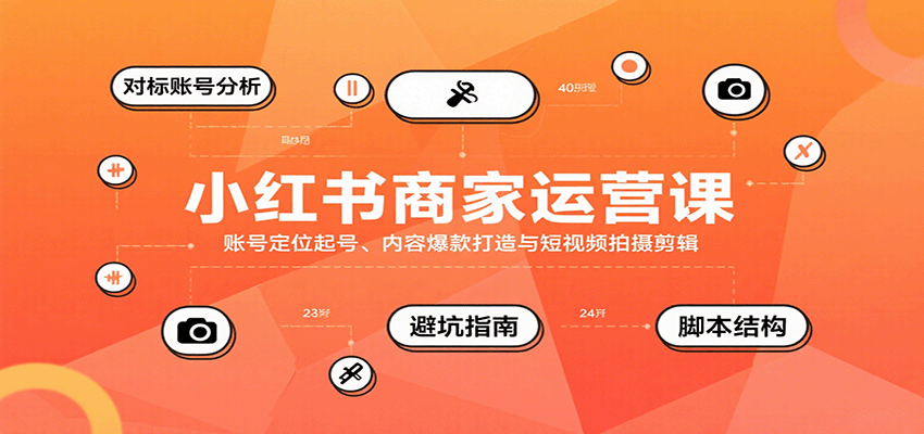 小红书商家运营课，账号定位起号、内容爆款打造与短视频拍摄剪辑-百货大全