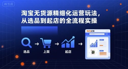 淘宝无货源精细化运营玩法，从选品到起店的全流程实操-百货大全