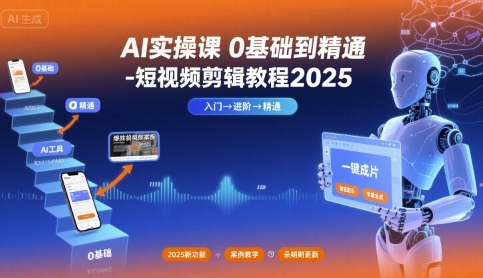 AI实操课0基础到精通-短视频剪辑教程2025-百货大全