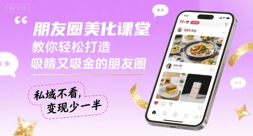 朋友圈美化课堂，教你轻松打造，吸睛又吸金的朋友圈，私域不看，变现少一半-百货大全