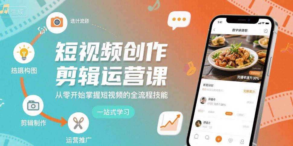 短视频创作剪辑运营课，从零开始掌握短视频的全流程技能-百货大全