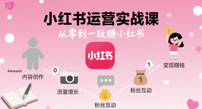 小红书运营实战课，从零到一玩賺小红书-百货大全