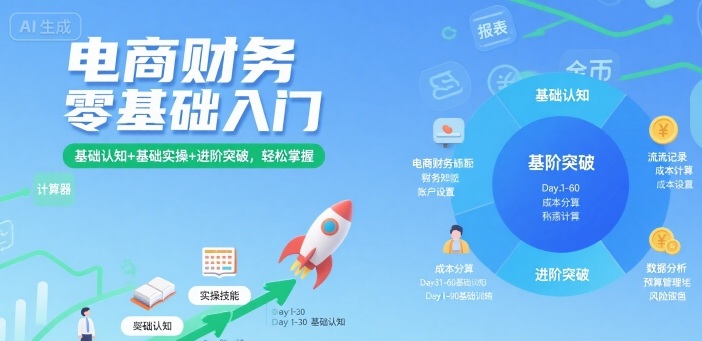 电商财务零基础入门，基础认知+基础实操+进阶突破，轻松掌握-百货大全