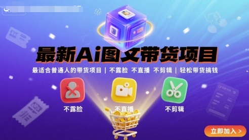 最新Ai图文带货项目，最适合普通人的带货项目，不露脸 不直播 不剪辑就可以轻松带货搞钱-百货大全