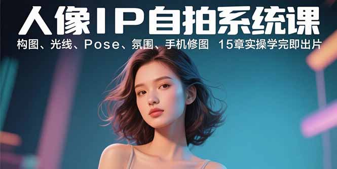 人像IP自拍系统课：构图、光线、Pose、氛围、手机修图 15章实操学完即出片-百货大全
