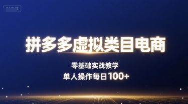 拼多多虚拟类目电商，零基础实战教学，单人操作每日100+-百货大全