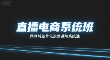 直播电商系统班，同领域差异化运营进阶系统课-百货大全