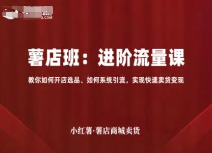 小红薯薯店商城卖货，进阶流量课，教你如何开店选品、如何系统引流，实现快速卖货变现-百货大全