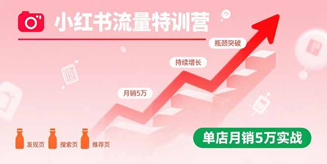 小红书流量特训营：突破流量瓶颈，实现店铺持续增长，单店月销5万实战-百货大全