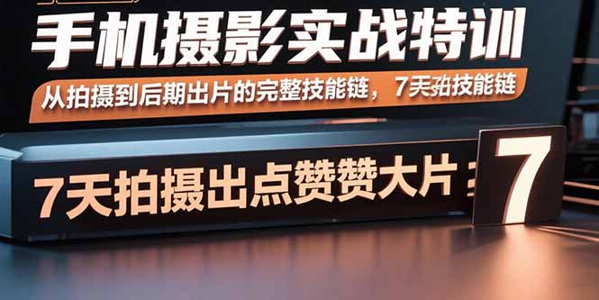 手机摄影实战特训，从拍摄到后期出片的完整技能链，7天拍出点赞大片-百货大全