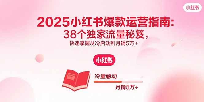 2025小红书爆款运营指南：38个独家流量秘笈，快速掌握从冷启动到月销5万+-百货大全