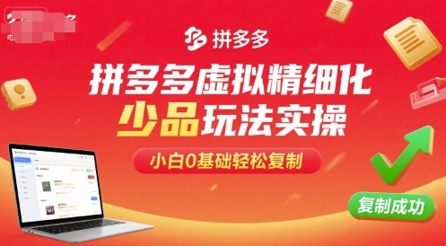 拼多多虚拟精细化少品玩法实操，小白0基础轻松复制-百货大全