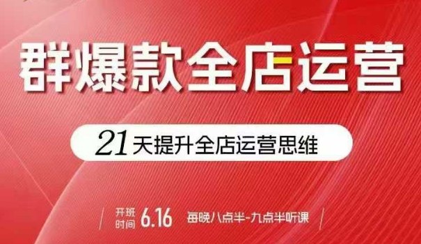 贾真电商群爆款全店运营，21天提升全店运营思维，起店、全店运营爆款不断-百货大全