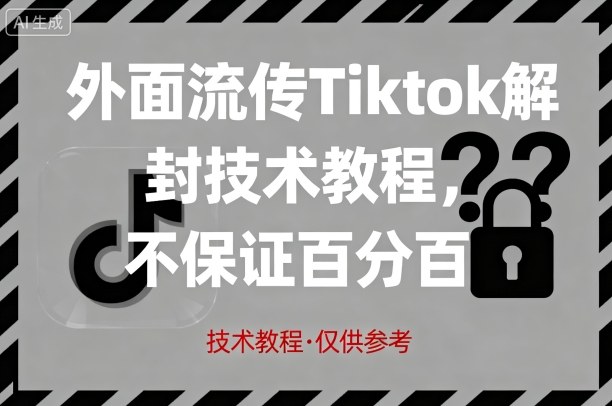 外面流传Tiktok解封技术教程，不保证百分百，具体自测-百货大全