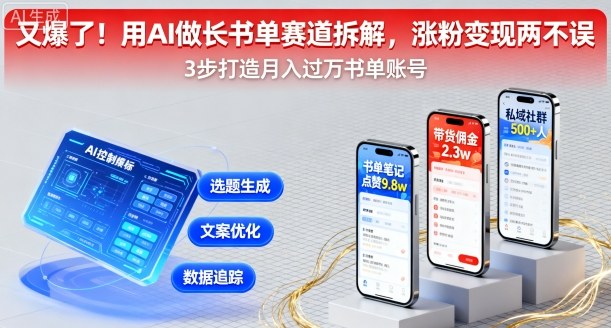 又爆了！用AI做长书单赛道拆解，涨粉变现两不误-百货大全
