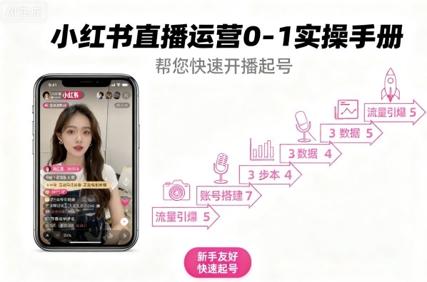 小红书直播运营0-1实操手册，帮您快速开播起号-百货大全