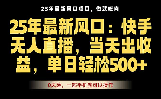 25年最新无人直播玩法，当天秒出单，一部手机就可操作-百货大全