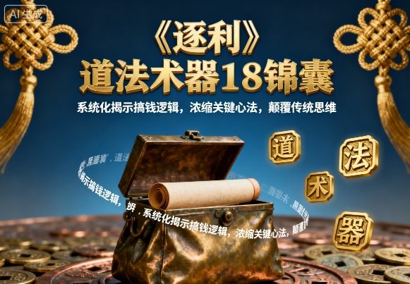 《逐利》道法术器18锦囊，系统化揭示搞钱逻辑，浓缩关键心法，颠覆传统思维-百货大全
