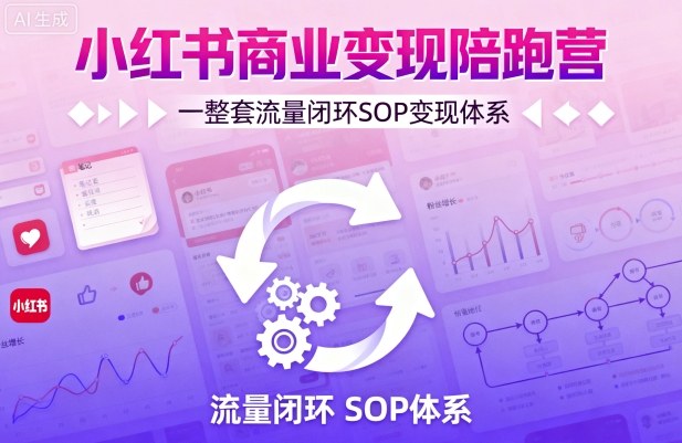 小红书商业变现陪跑营，轻IP矩阵 私域获客 聚光投流，一整套流量闭环SOP变现体系-百货大全